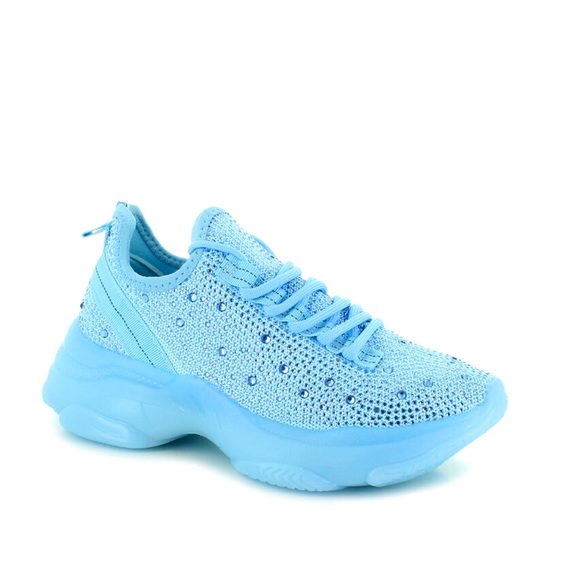 Shoes - Light Blue Blinged Out Sneaker